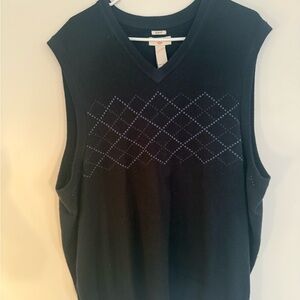 Dockers Navy Blue V-Neck Argyle Sweater Vest